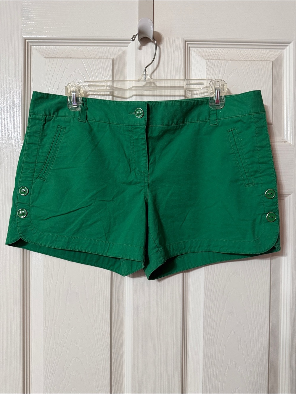 The Limited Midrise Green Shorts Size 10 with Side Buttons
